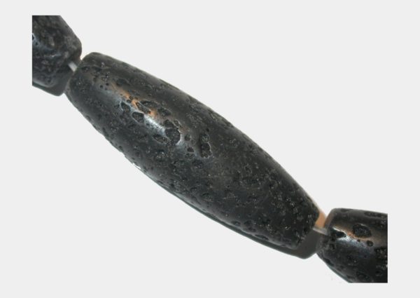 Lava Stone - Black - 40 x 14mm Oval - 40cm Strand