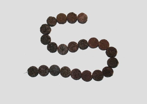 Lava Stone - Brown - 16 x 10mm Coin