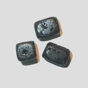 Lava Stone - Black - 16 x 11mm Rectangle