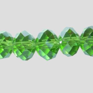 Rondelle - Faceted - 8 x 6mm - Light Emerald - 40cm Strand