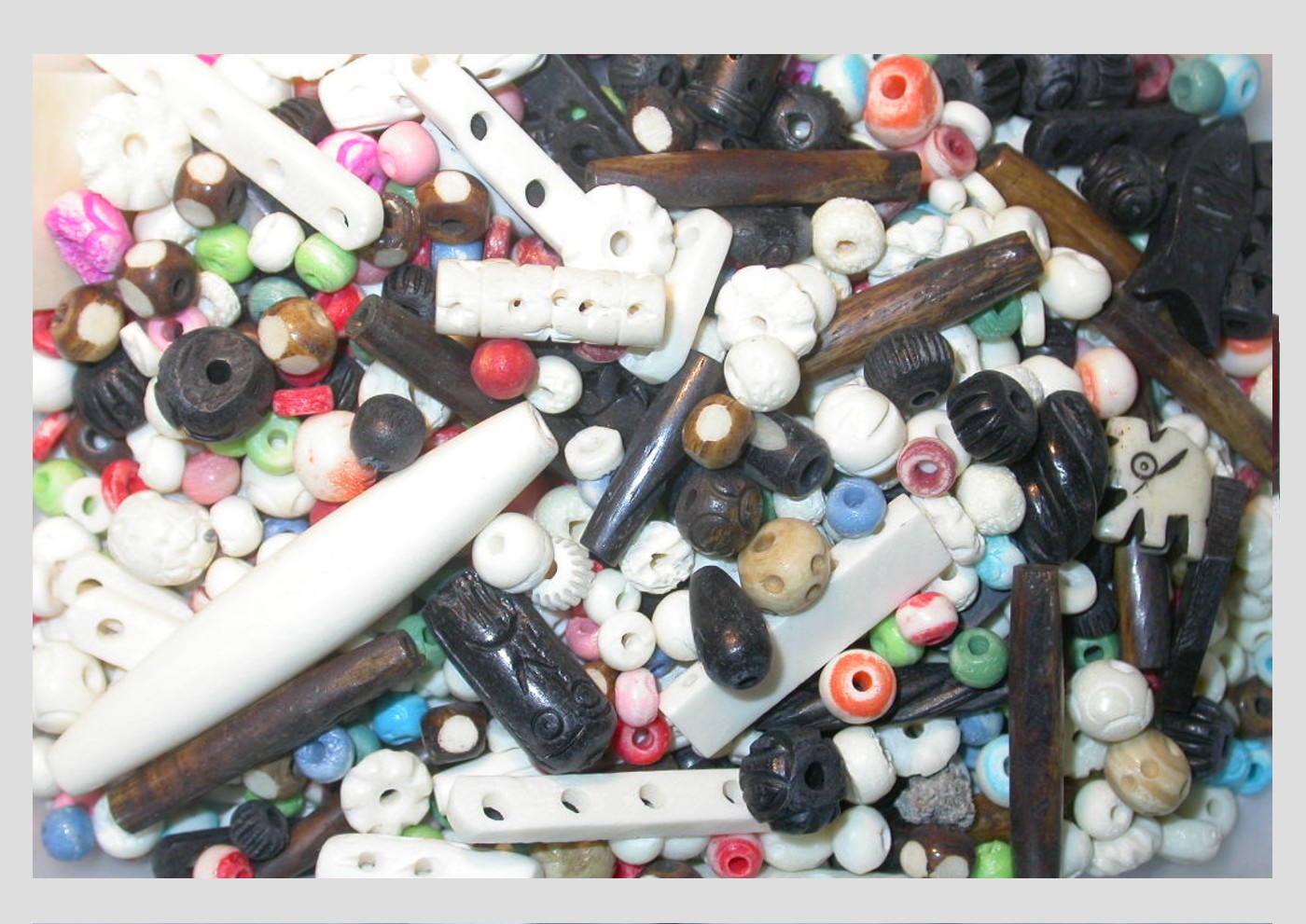 Bone Bead Mix 100 Gram Pack Bead, Trimming & Craft Co