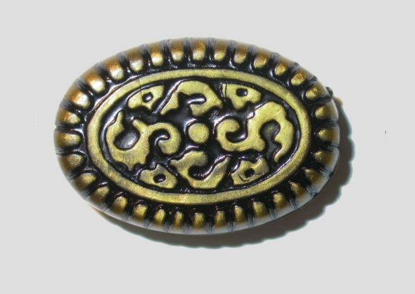 25 x 18mm - Flat Oval - Antique Gold
