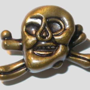 Skull / Bones - 34 x 25mm - Antique Gold