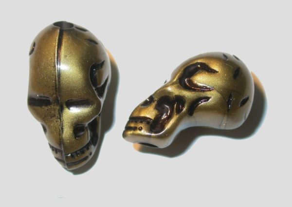 Skull - 11 x 16mm - Antique Gold