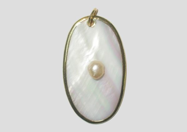 Shell Oval With Frame - 42 x 25mm