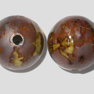 34mm Hand Painted Hollow Bead - A