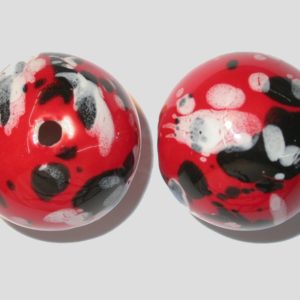 34mm Hand Painted Hollow Bead - B