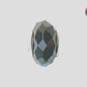 Shell Based Faceted Bead - 14mm - Grey