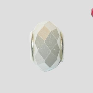 Shell Based Faceted Bead - 14mm - White