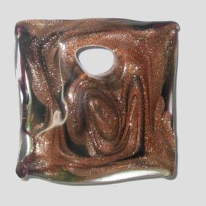 Murano Glass - 45mm - Square / Bronze Glitter