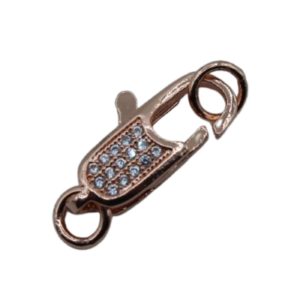 Crystal Lobster Clasp - 15mm - Rose Gold
