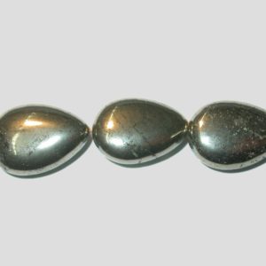 Pyrite - Flat Drop - 13 x 10mm - 19cm Strand