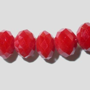 Rondelle - Faceted - 8 x 6mm - Coral - 40cm Strand