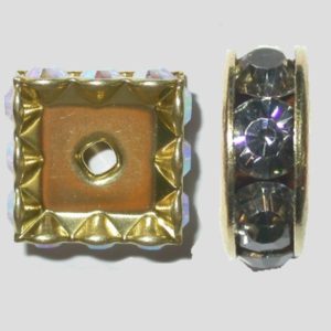 Squaredelle - 8mm - Black Diamond / Gold