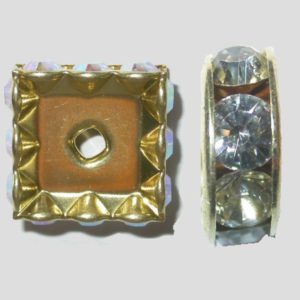 Squaredelle - 10mm - Crystal / Gold