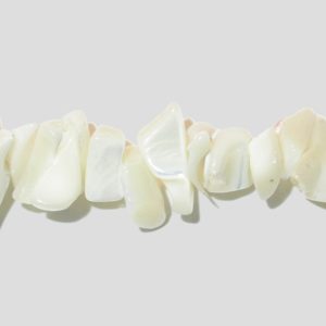 Mother Of Pearl Chips - White - 36" Strand