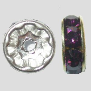 Rondelle - 8mm - Amethyst / Silver