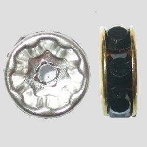 Rondelle - 5mm - Jet / Silver