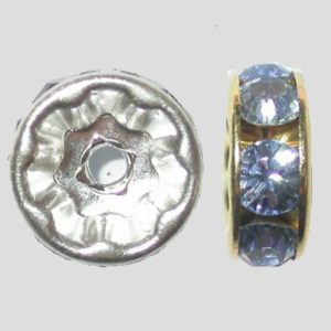 Rondelle - 8mm - Light Sapphire / Silver