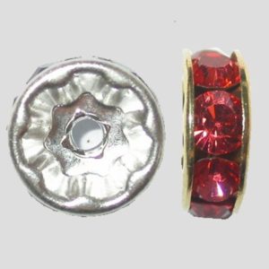 Rondelle - 4mm - Padparadscha / Silver