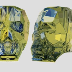 Skull Bead - 13mm - Iridescent Green