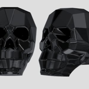Skull Bead - 13mm - Jet