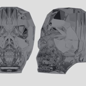 Skull Bead - 13mm - Silver Night