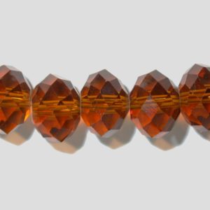 Rondelle - Faceted - 12 x 8mm - Smoked Topaz - 60cm Strand