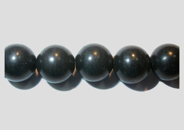 Black Stone - Round - 10mm - 40cm Strand
