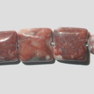 Red Stone - 9 to 11mm Flat Square - 19cm Strand