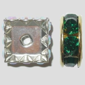 Squaredelle - 8mm - Emerald / Silver