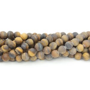 Tiger Eye - Round - 10mm - Matte - 39cm Strand