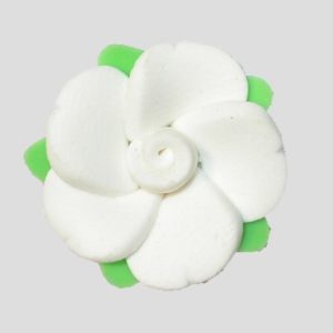 Flower / Leaf - 20mm - White
