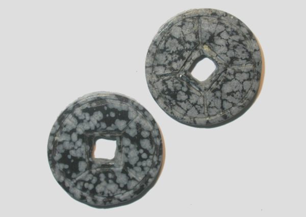 Snowflake Obsidian - Carved Washer - 32mm