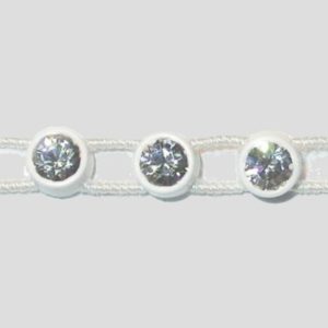 1 Row - 4mm - White / Crystal - Stretch - Price per centimeter
