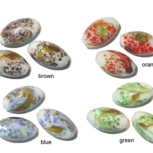 Patterned Oval - 22 x 12mm - Assorted Colours