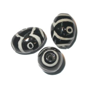 Zebra Style Oval - 34 x 25mm - Ceramic