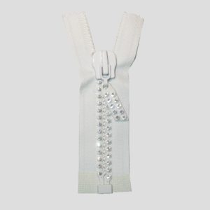Zipper - 10cm - 2 Row - Open Ended - Standard Tag - White