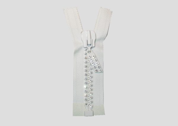 Zipper - 10cm - 2 Row - Open Ended - Standard Tag - White