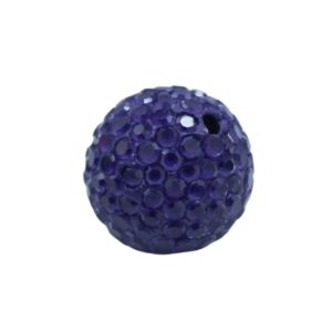 Mosaic Pave Bead - Round - 16mm - Purple