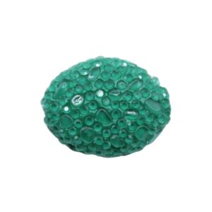 Mosaic Pave Bead - Flat Oval - 24 x 18mm - Green