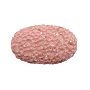 Mosaic Pave Bead - Flat Oval - 34 x 20mm - Apricot
