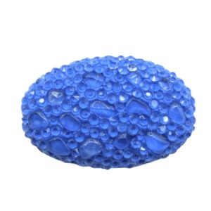 Mosaic Pave Bead - Flat Oval - 34 x 20mm - Blue