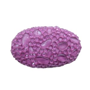 Mosaic Pave Bead - Flat Oval - 34 x 20mm - Fuchsia