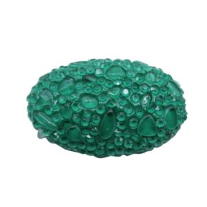 Mosaic Pave Bead - Flat Oval - 34 x 20mm - Green