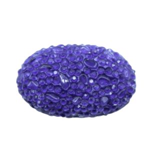 Mosaic Pave Bead - Flat Oval - 34 x 20mm - Purple