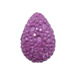 Mosaic Pave Bead - Flat Tear Drop - 24 x 17mm - Fuchsia