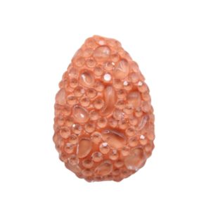 Mosaic Pave Bead - Flat Tear Drop - 24 x 17mm - Orange