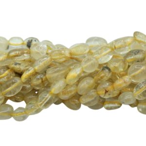 Golden Rutalite – 5-8mm Tumblestone – 38cm Strand