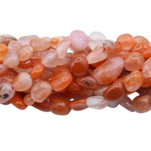 Light Red Agate – 5-8mm Tumblestone – 38cm Strand